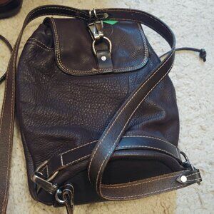 Vintage EUC Leather Backpack Bag Purse Made in Canada Twik pigskin